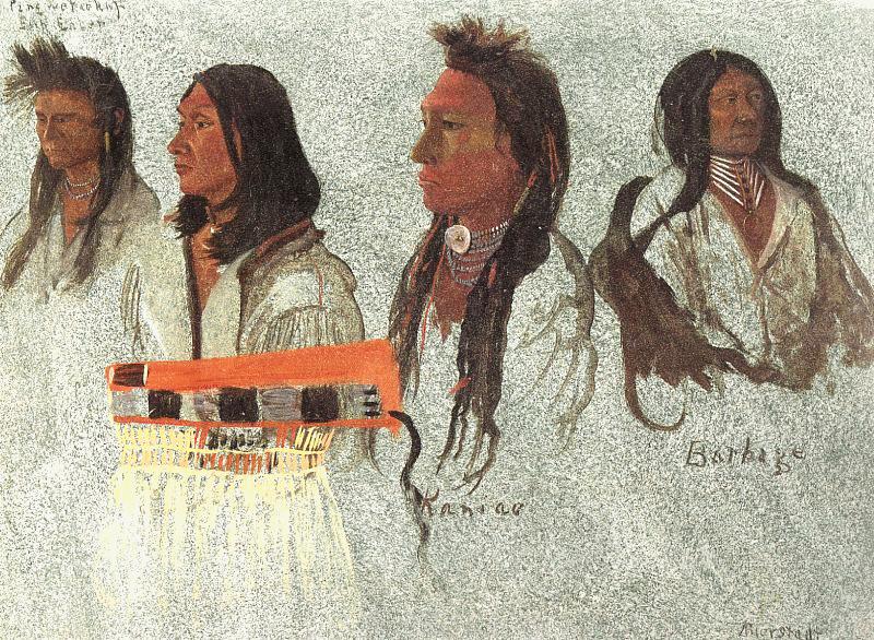 Albert Bierstadt Four Indians oil painting image
